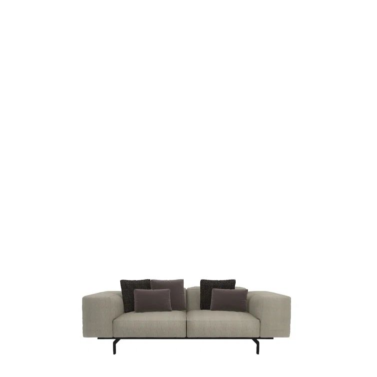 Gubbio Sand 88'' Solid Metal Frame 2-Seater Sofa