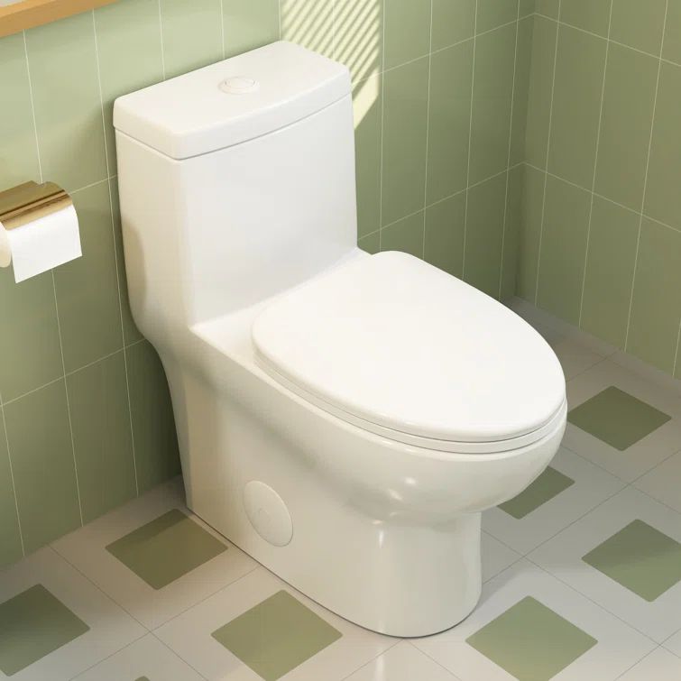 White Ceramic Elongated Dual Flush High Efficiency Toilet