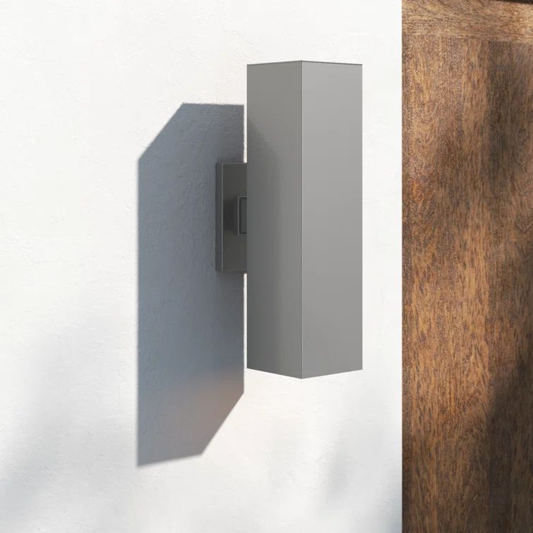 Nickel Rectangular Dual Light Outdoor Wall Sconce