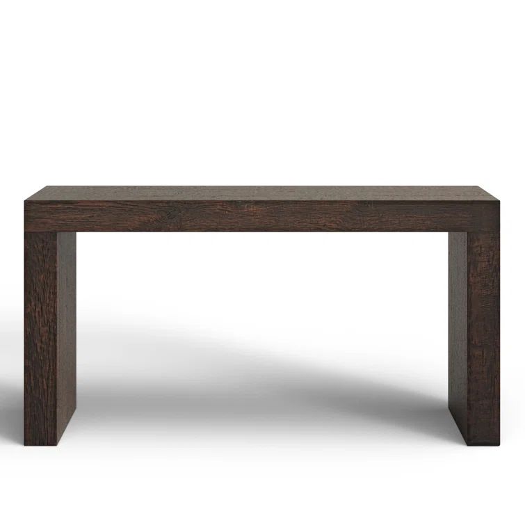 Adams Rustic Brown Solid Wood Console Table with Sled Legs