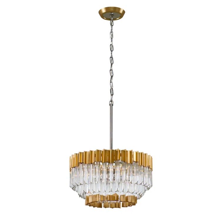 Mini 20" Transitional Crystal Silver Chandelier