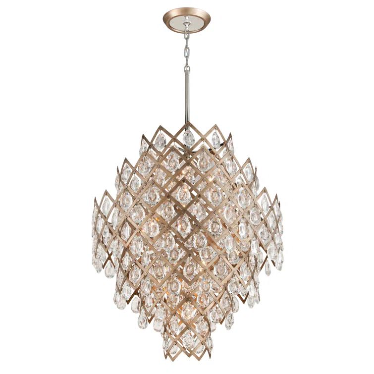 Vienna Bronze 11-Light Crystal Geometric Chandelier
