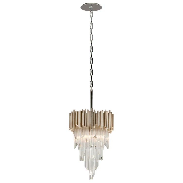 Mystique 3-Light Modern Silver Leaf Glass Pendant