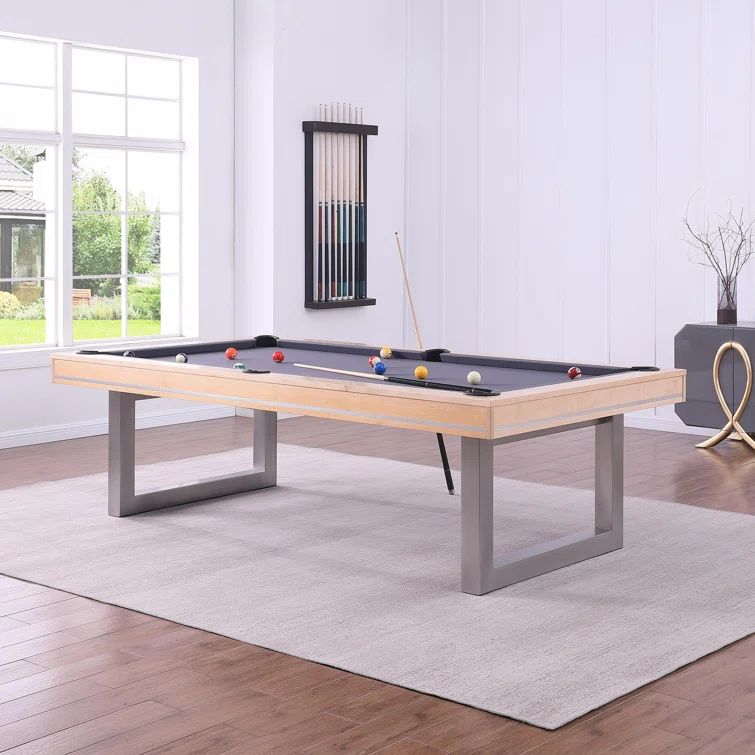 Harmony 8 ft Natural Maple and Gunmetal Pool Table