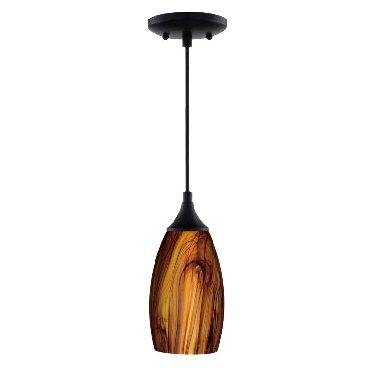 Contemporary Bronze Mini Globe LED Pendant with Hand-Blown Glass