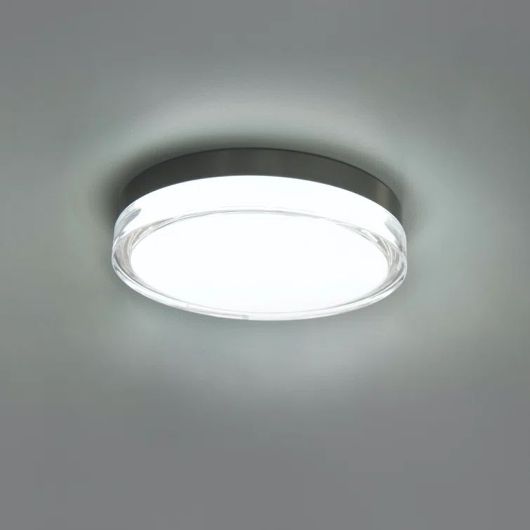 Black Glass Modern LED Flush Mount Light