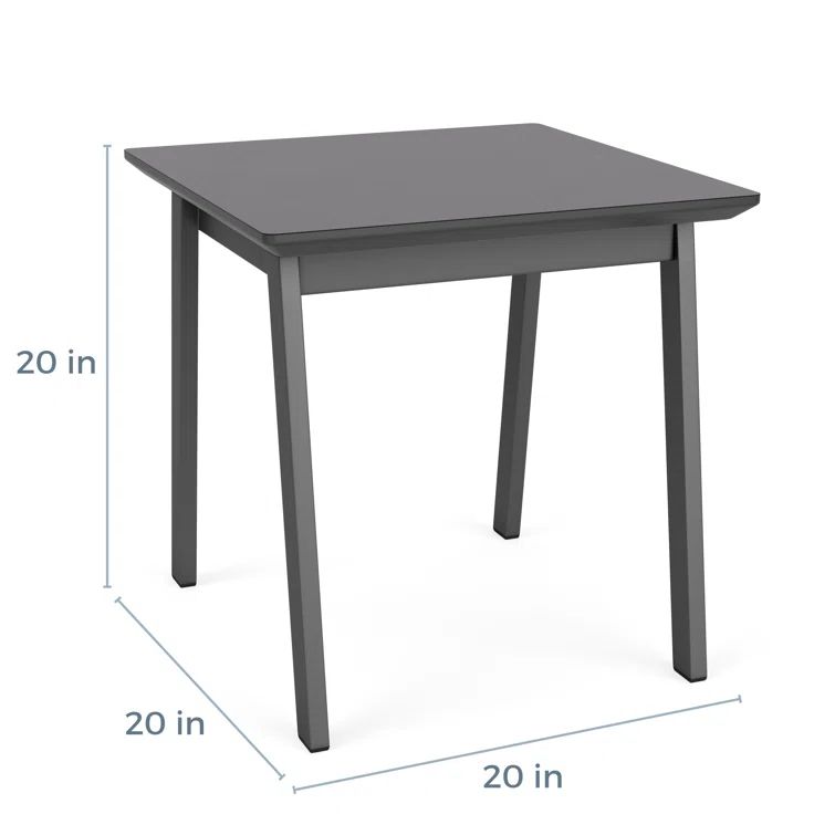 Newport Charcoal Steel Frame Square End Table with Walnut Laminate Top