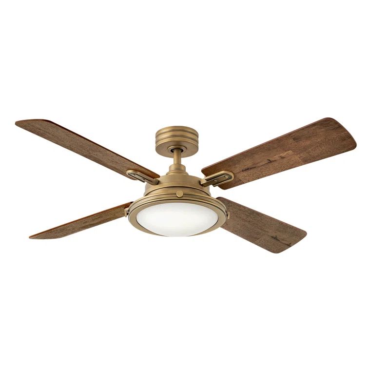 Heritage Brass 54" Smart LED Ceiling Fan with Walnut/Birch Blades