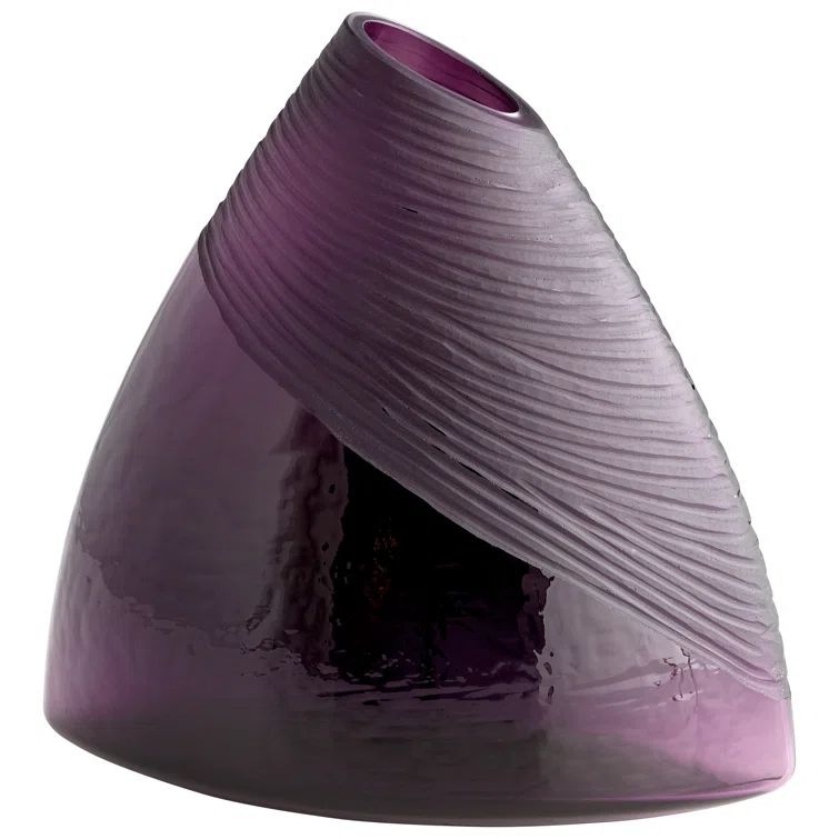 Amethyst Purple Contemporary Glass Table Vase