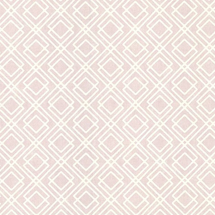 Purple Geometric Non-Woven Damask Wallpaper Roll