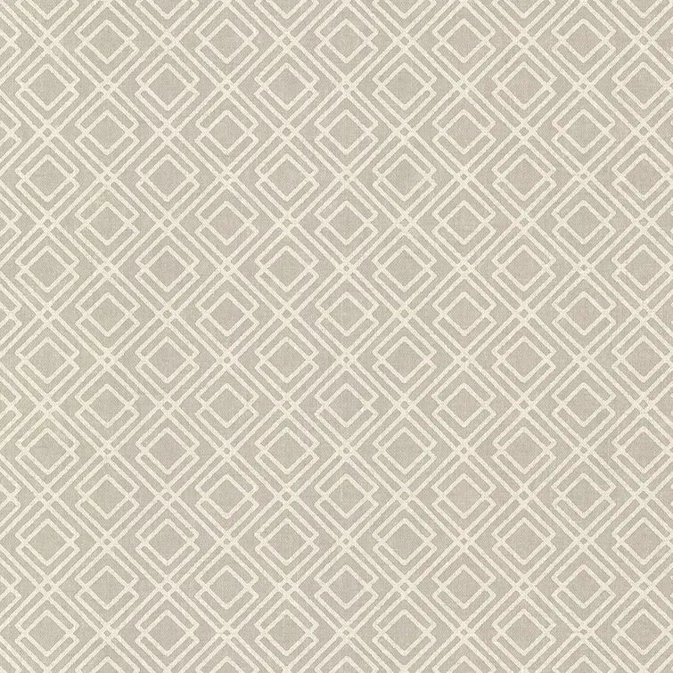 Light Brown and Beige Non-Woven Geometric Wallpaper Roll