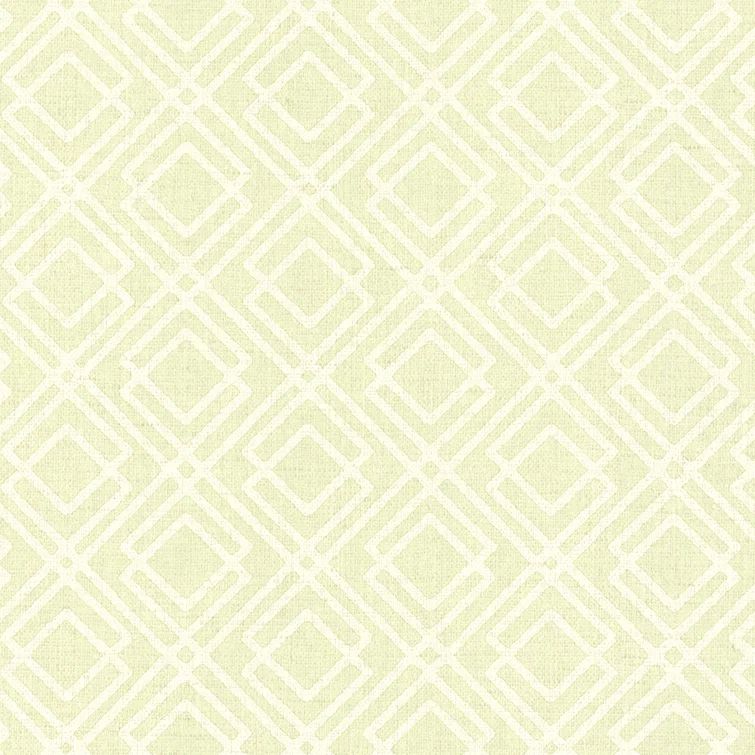 Green Geometric Lattice Non-woven Removable Wallpaper Roll
