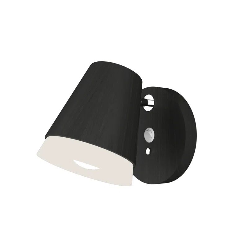 Charcoal Black Wood Veneer Direct Wired Sconce