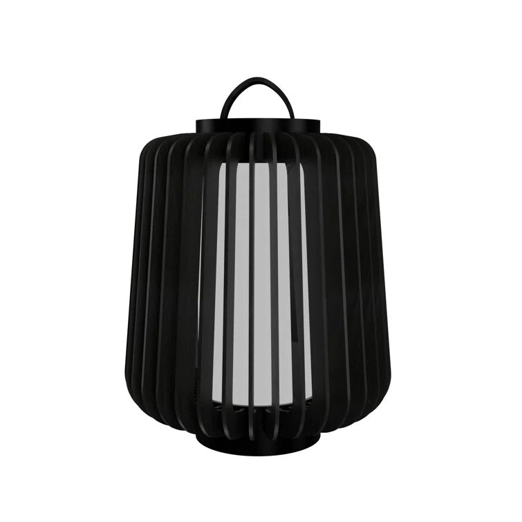 Black Wood Veneer LED Table Lamp