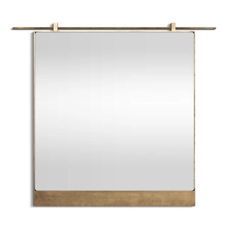 Antique Brass Rectangular Bathroom Mirror 45"x50"