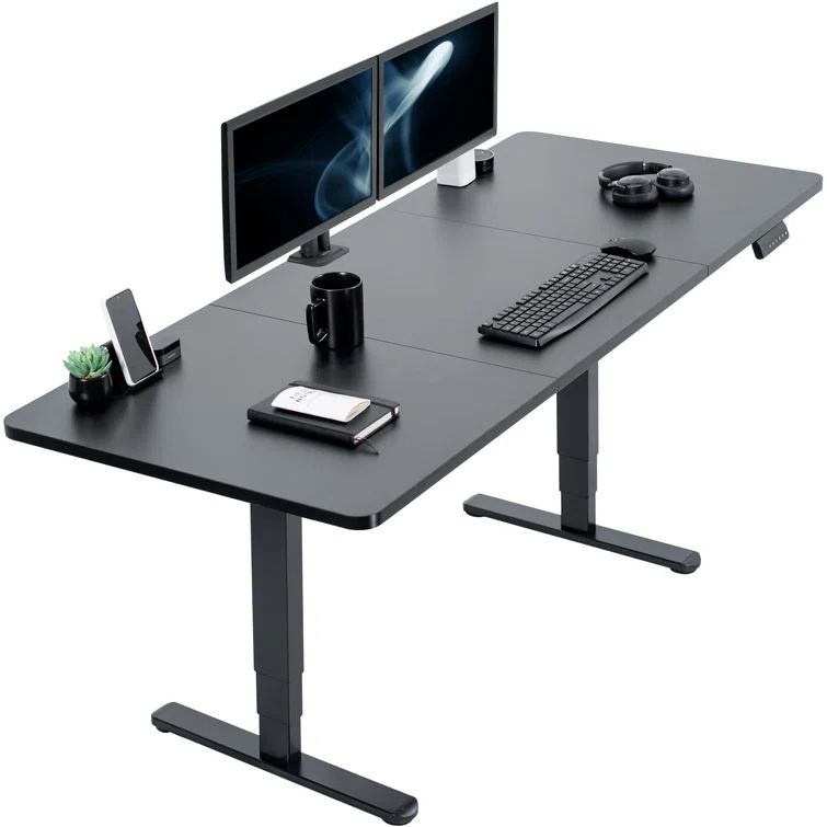 Vivo Adjustable 71" Electric Standing Desk, Black Top & Frame