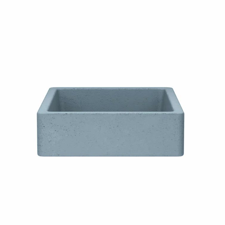Ocean Blue Concrete Rectangular Undermount Bathroom Sink
