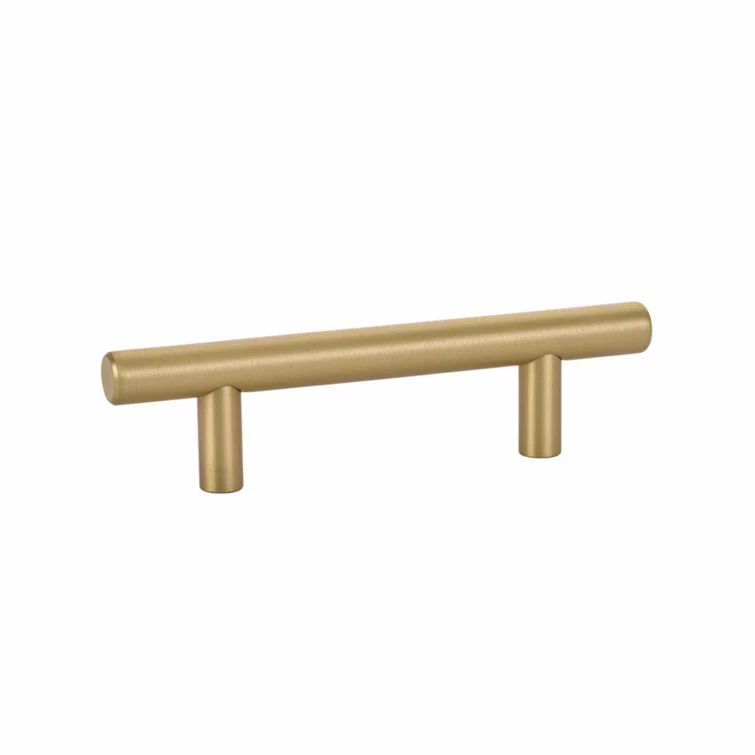 Satin Brass Modern Bar Cabinet Pull with Mounting Hardware