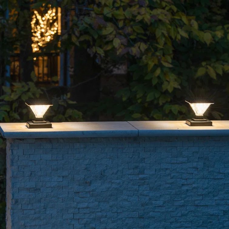 Black Solar LED Dusk to Dawn Post Cap Lights Multipack
