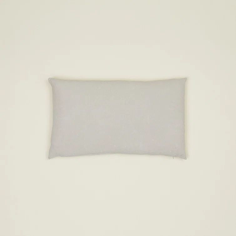 Light Gray Belgian Linen Lumbar Throw Pillow