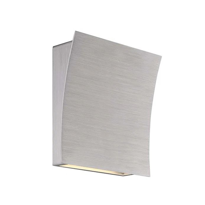 Brushed Nickel 2-Light Dimmable LED Wall Sconce with White Diffuser Glass