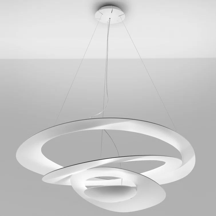 Pirce Large White Aluminum LED Suspension Light