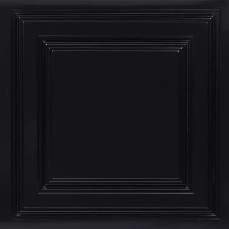 Black Glossy 24" x 24" PVC Ceiling Tile Set