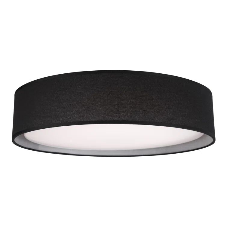 Dalton 20" Textured Fabric LED Flush Mount in Black