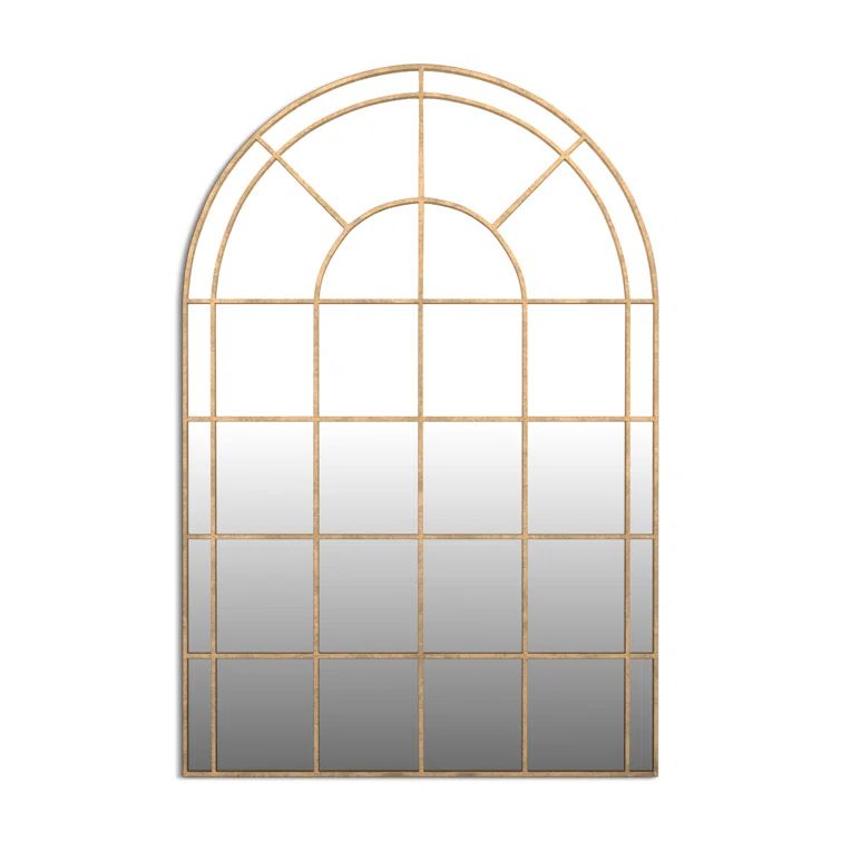 Antiqued Gold Arched Full Length Wall Mirror