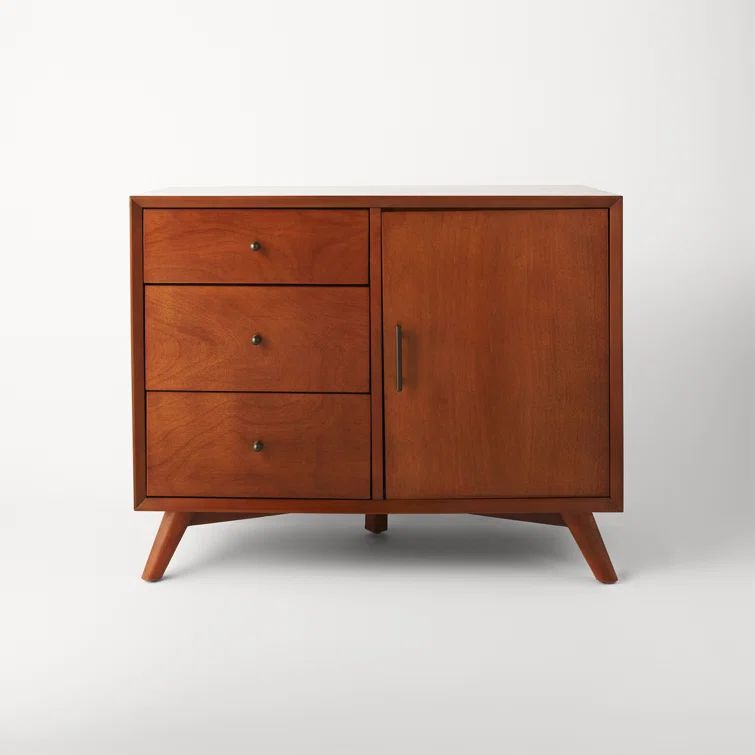 Acorn Brown 40" Mahogany Solid Wood Mid-Century Accent Cabinet