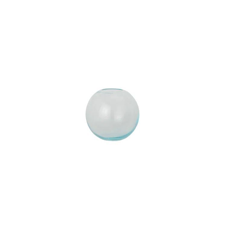 Sky Blue Handblown Glass Table Vase, 6"