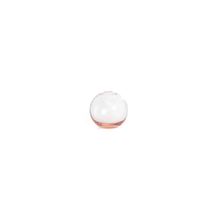 Blush Hand-Blown Glass Sphere Vase, 4"