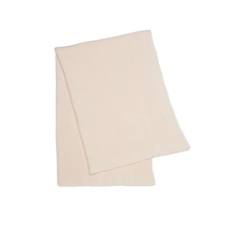 Pink Wool Knitted Throw Blanket