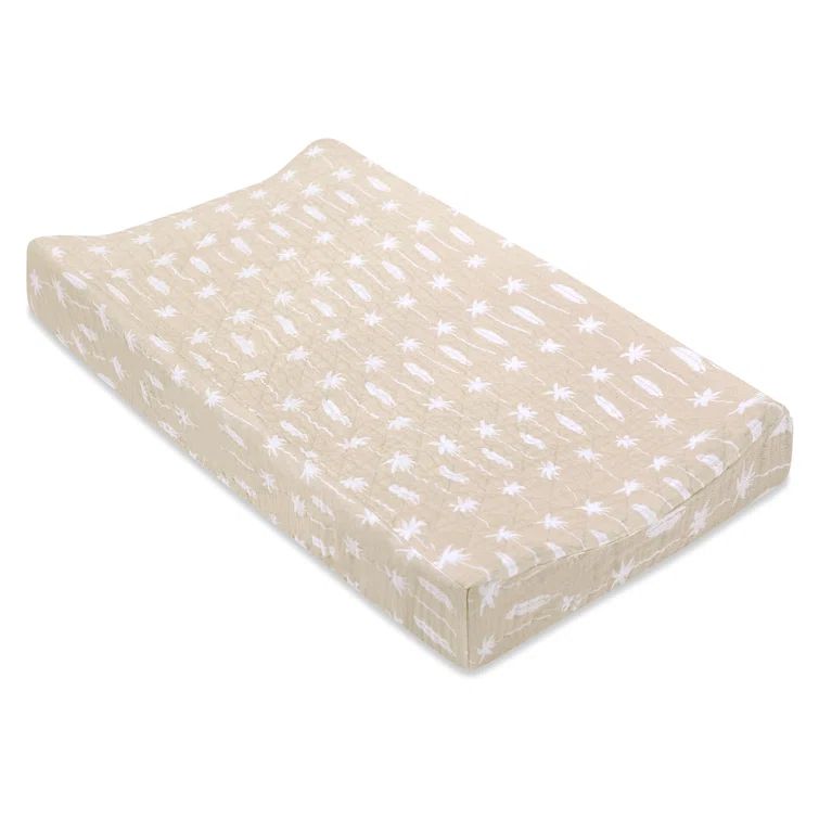 Beach Bum Quilted Beige Organic Cotton Changing Pad Cover