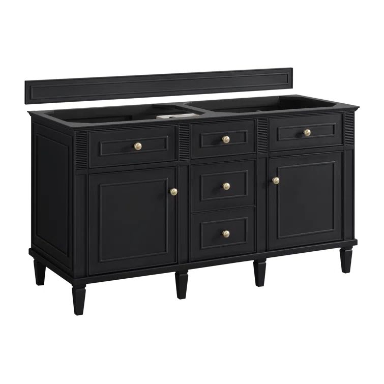 Lorelai 60" Black Onyx Double Freestanding Vanity Base