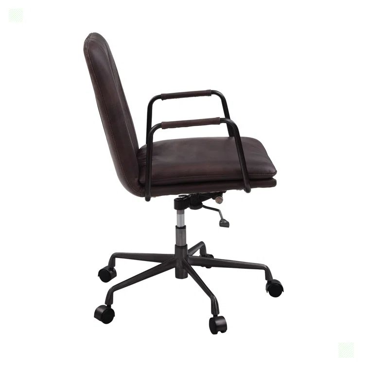 High-Back Mars Leather Executive Swivel Office Chair with Metal Accents