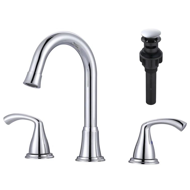 Polished Chrome 8 in. Widespread Double Handle Bathroom Faucet