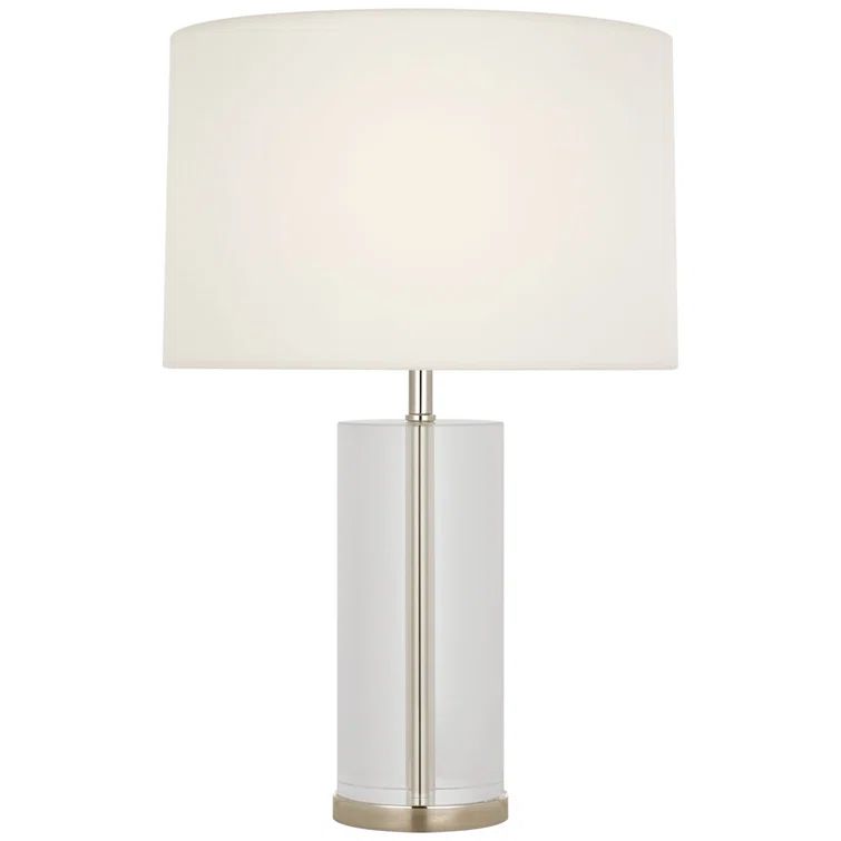 16" Clear Crystal and Polished Nickel Cordless LED Table Lamp