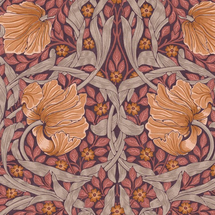 Pimpernel Plum Floral Matte Vinyl Wallpaper Roll