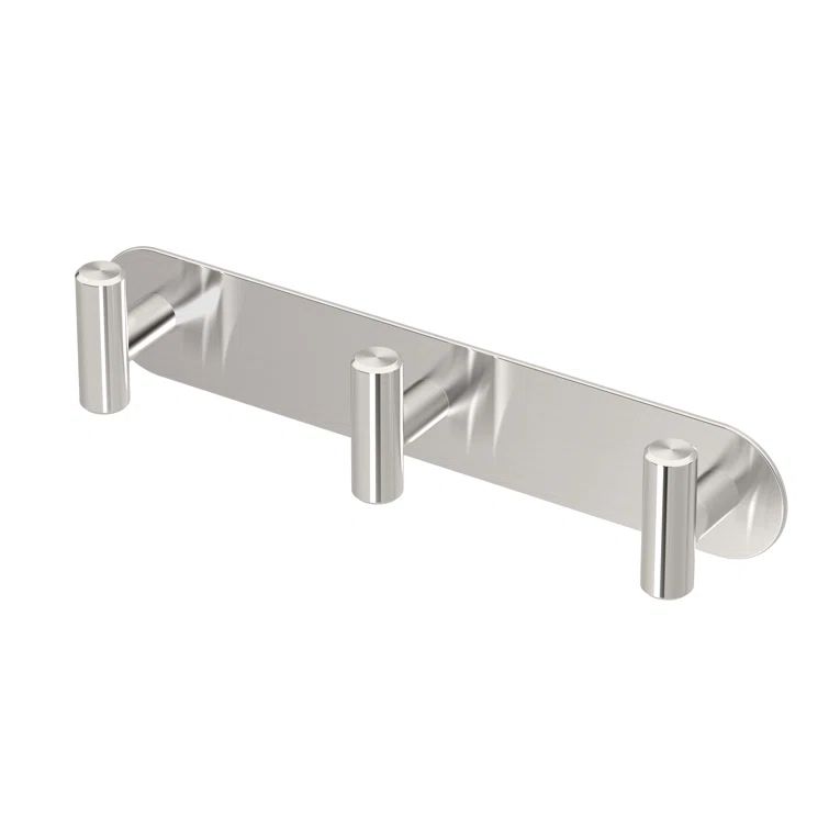 Satin Nickel Wall Mounted Triple Hook Rack