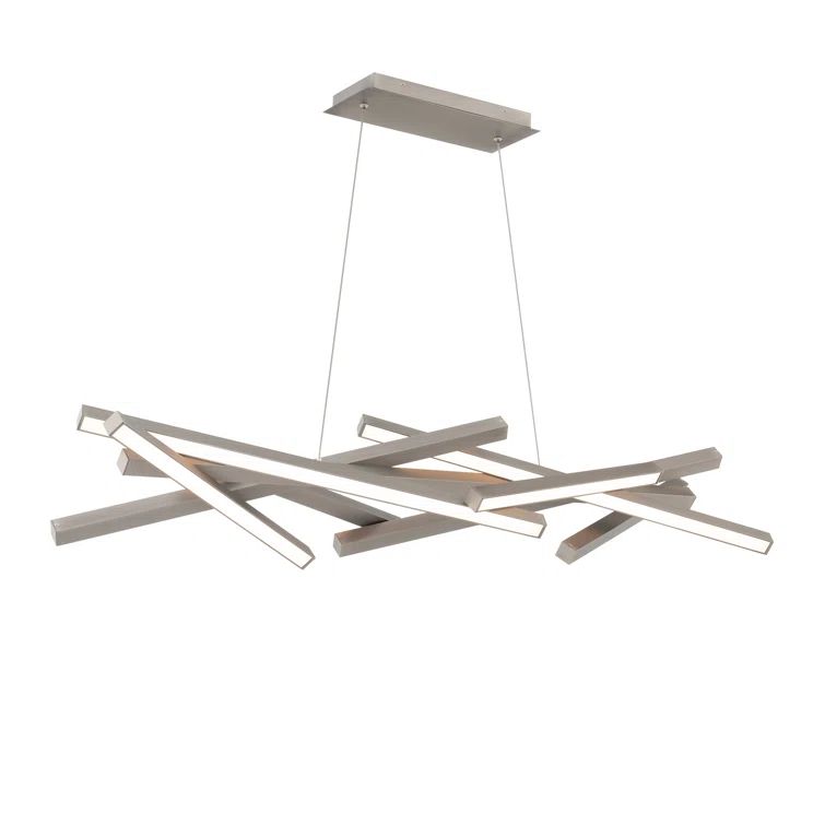 Brushed Nickel Aluminum LED Linear Pendant Light