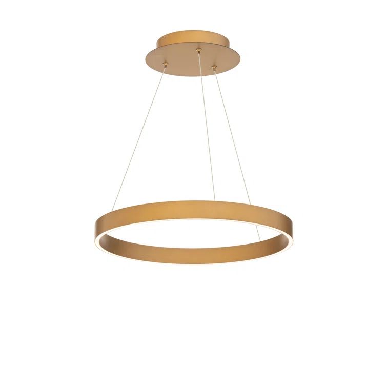 Aged Brass 18-Inch LED Pendant Light with Silicone Diffuser