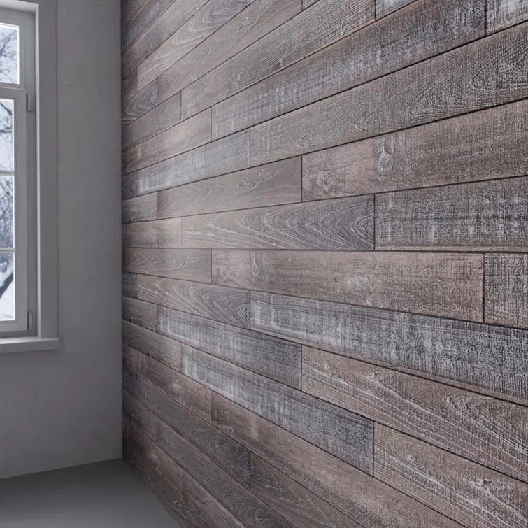 Antique Distressed Poplar Barn Wood Wall Planks 4 ft. 6-Pack