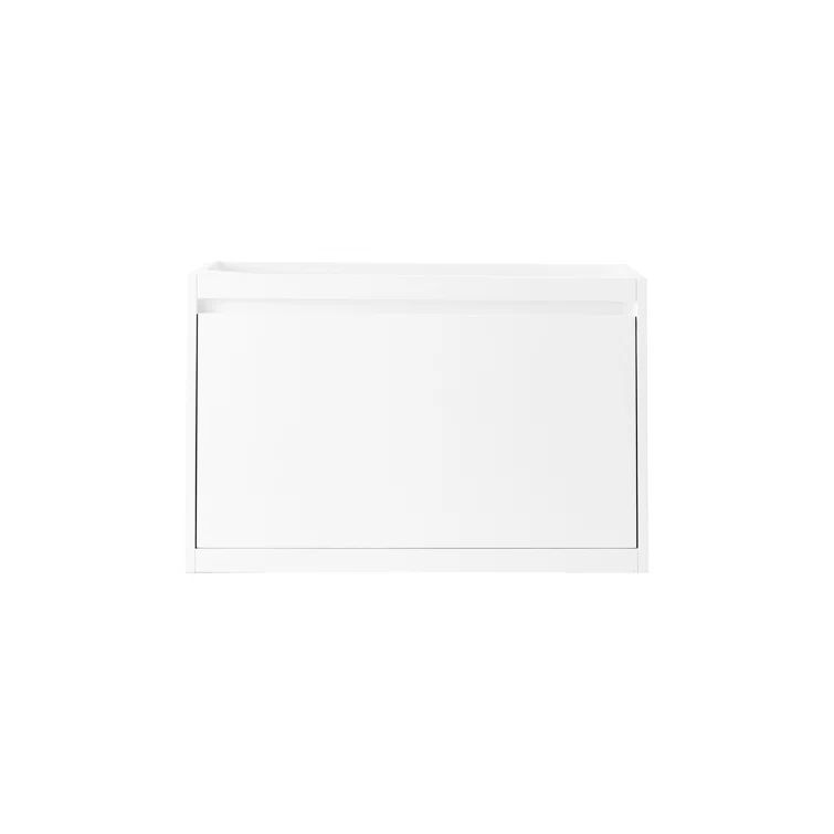 Mantova Glossy White Wall-Mount Single Vanity Base Cabinet