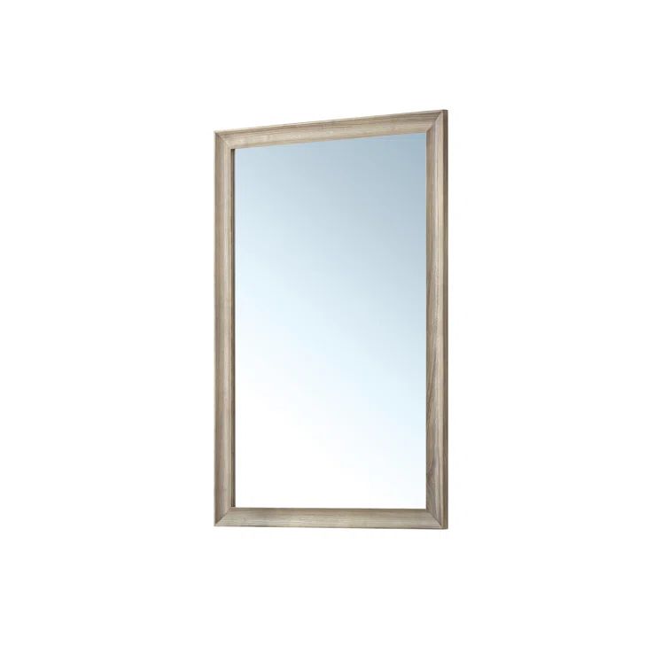 Whitewashed Oak Rectangular Wood Framed Wall Mirror, 40" x 26"