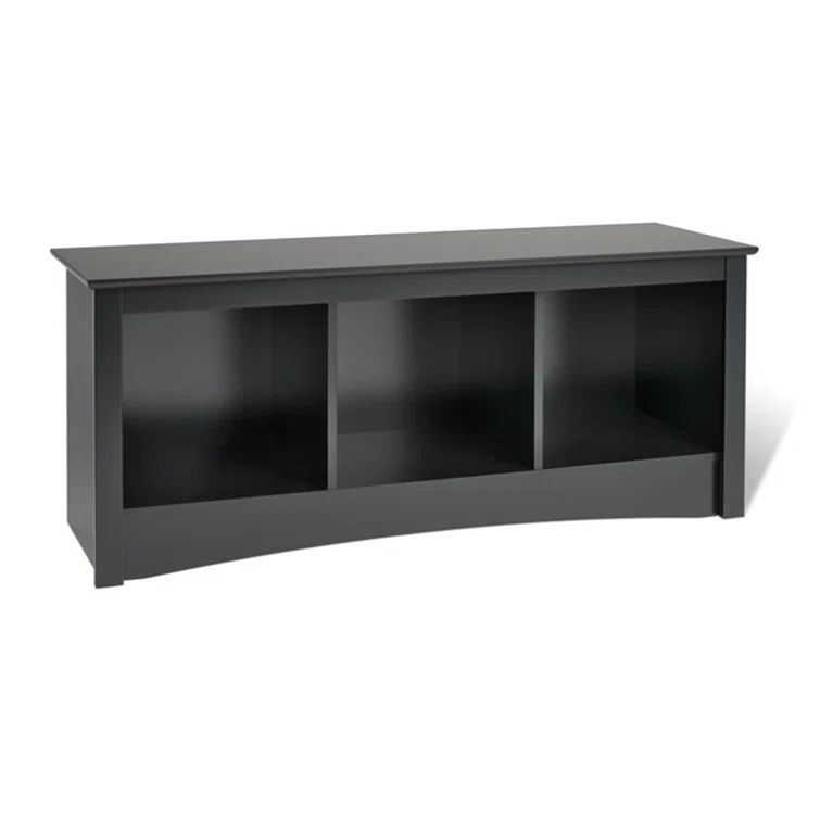 Sonoma Black Laminate 54" Storage Bench with 3 Compartments
