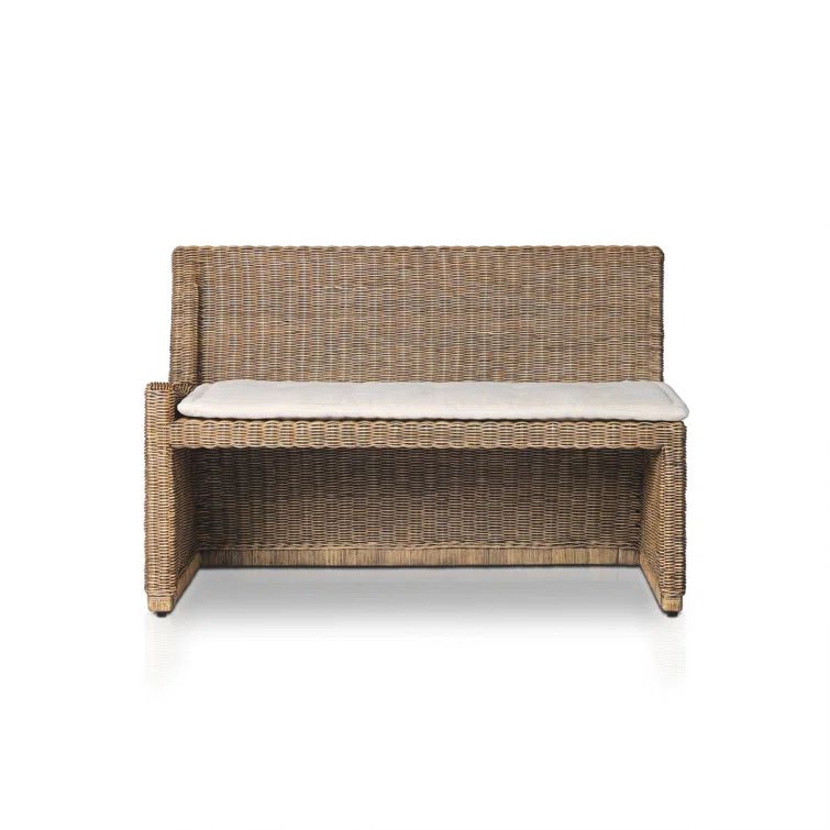 Senna Dune Woven Rattan Dining Bench with Cushion