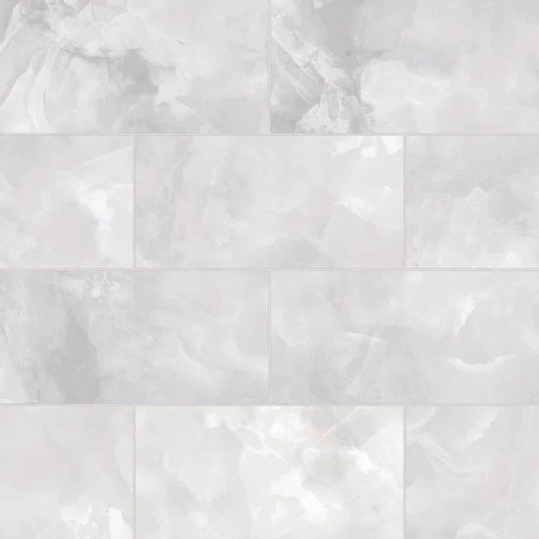 Gemma Large Format Honed White Porcelain Tile