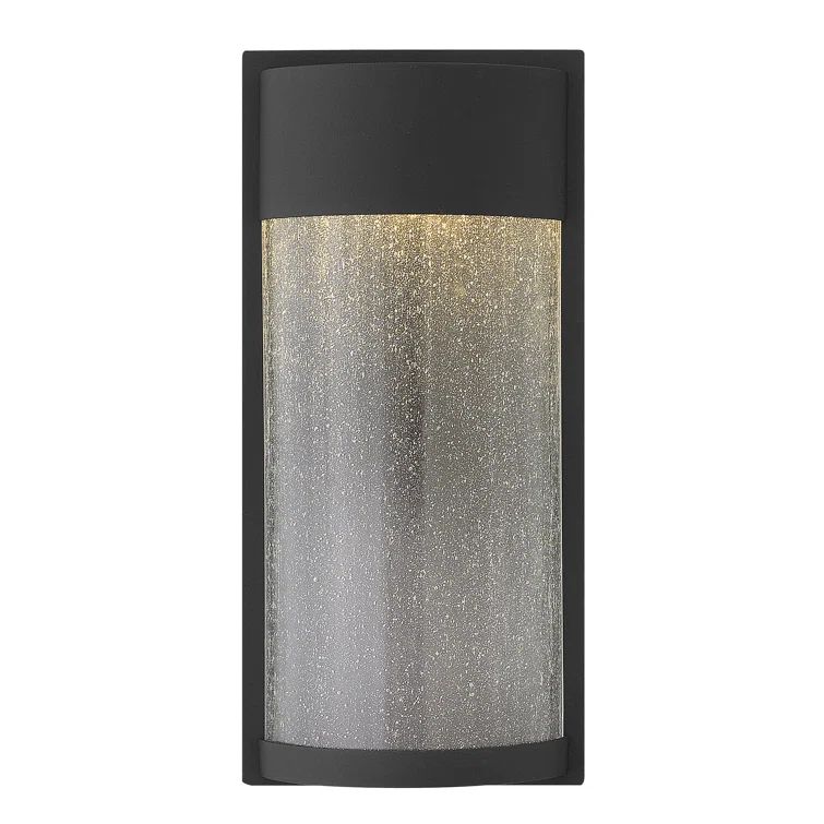 Black Seedy Glass 18" LED Outdoor Wall Mount with Dimmable Light