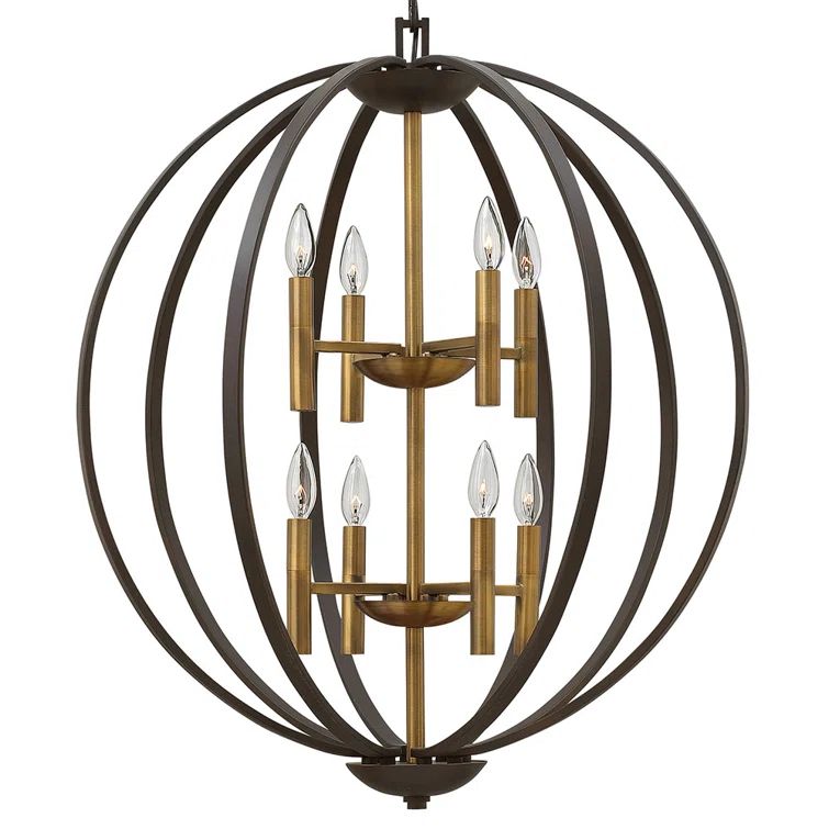 Euclid 8-Light Spanish Bronze Globe Chandelier